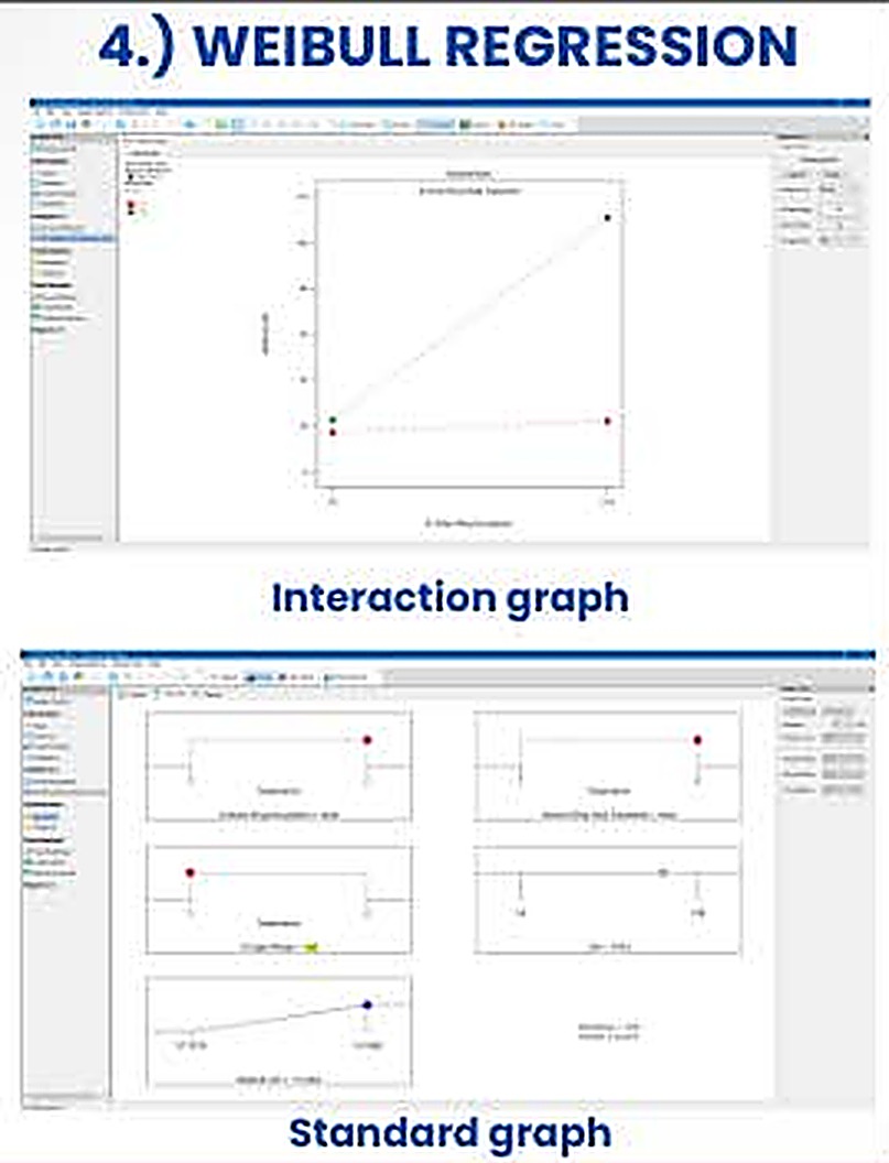 Poster panel 4: Weibull regression interaction and standard graphs